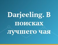 Darjeeling. В поисках лучшего чая